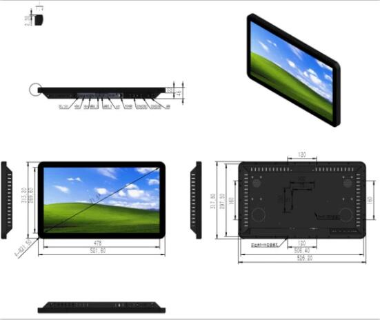 43 inch industrial all-in-one computer 3D drawing